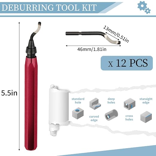 Deburring Tool with 12 High Speed Steel Blades, Deburring Tool 3D Printing - Image 2