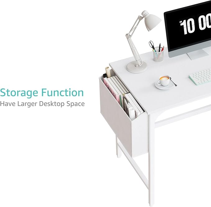 Lufeiya White Small Desk with Drawers - Image 7