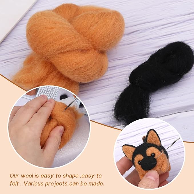 QMNNMA Needle Felting Kit for Beginners, German Shepherd Needle Felting Set | - Image 4