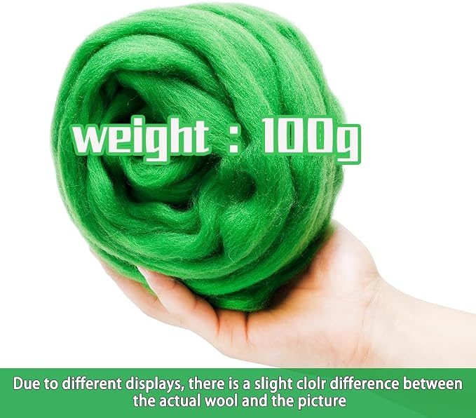 3.53oz Wool Roving, Wool Felting Supplies, Pure Wools, Chunky Yarn, Spinning - Image 2