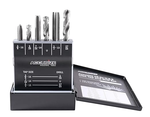 Accusize Industrial Tools U.N.C. 18 Pc H.S.S. Tap and Drill Set, 5 Sets, 0001-0040x5