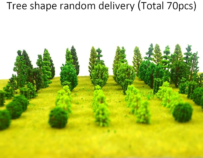 70pcs Mini Model Trees Train Scenery Mixed Miniature Trees Artificial Wargame - Image 5
