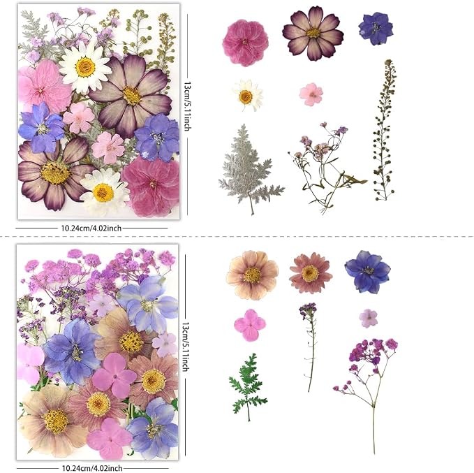 80Pcs Pressed Flowers, Dried Flowers Natural Pressed Flowers Bulk - Image 3