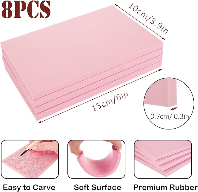 8PCS 4x6 Inch Linoleum Carving Blocks - Image 2