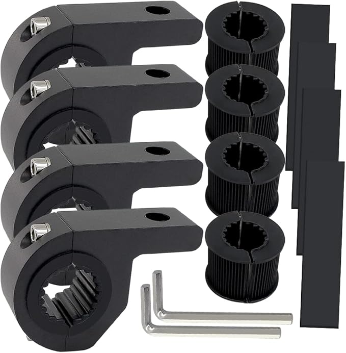 Motorcycle Bull Bar Mounting Bracket 4PCS Horizontal Light Mount Clamp Kit for 0.59" /0.75" /0.87"/0.98"/1.1"/1.25"Tubes fit for LED Driving Lights, Spotlights Fits Truck, ATV, & Motorcycle Crash Bars