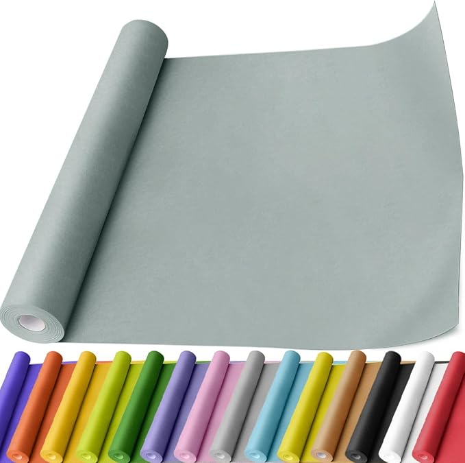 PerkHomy Light Grey Kraft Paper Roll 17.5" x 760" by PerkHomy