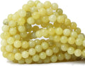 45PCS 8mm Natural Yellow Lemon Jade Gemstone Round Loose Beads by CHEAVIAN