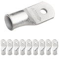 SELTERM 10pcs 3/0 AWG-1/4 Stud Tinned Copper Wire Lugs, Heavy Duty Battery Cable Ends,000 Gauge Ring Terminals, UL Battery Lugs Marine Grade Copper Eyelets Electrical Battery Terminal Connectors