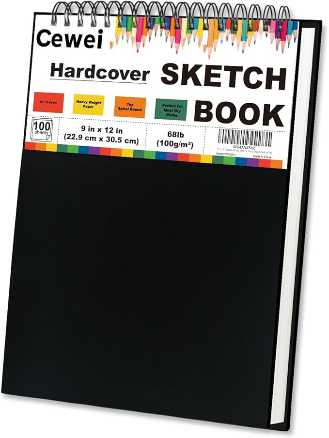 Sketch Book 8.5" x 11", 100 Sheets Hardcover Sketchbook, 68 lb /100 GSM Drawing - Image 9