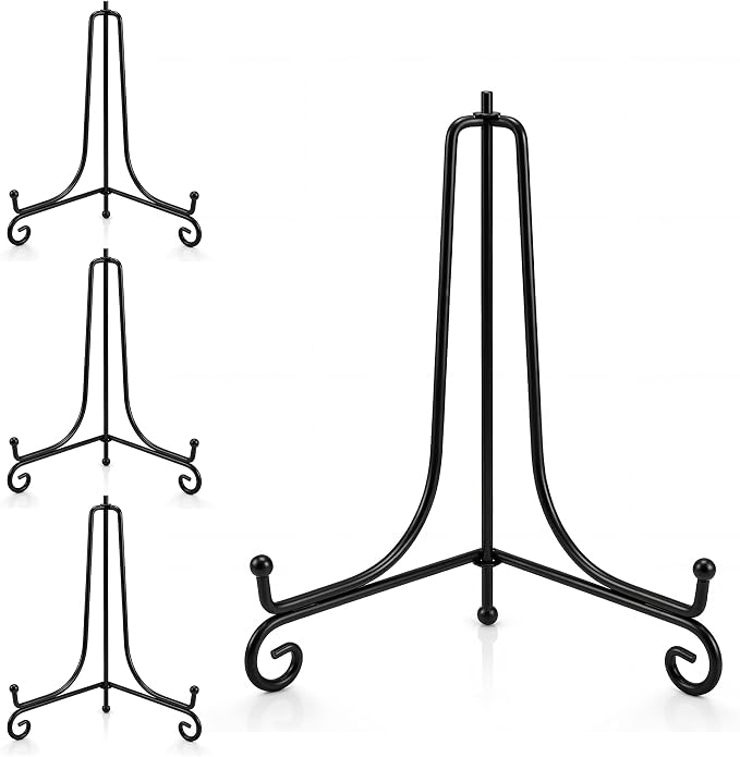Artliving Plate Stands for Display, 10 Inch Black Iron Easel Plate Display by Artliving