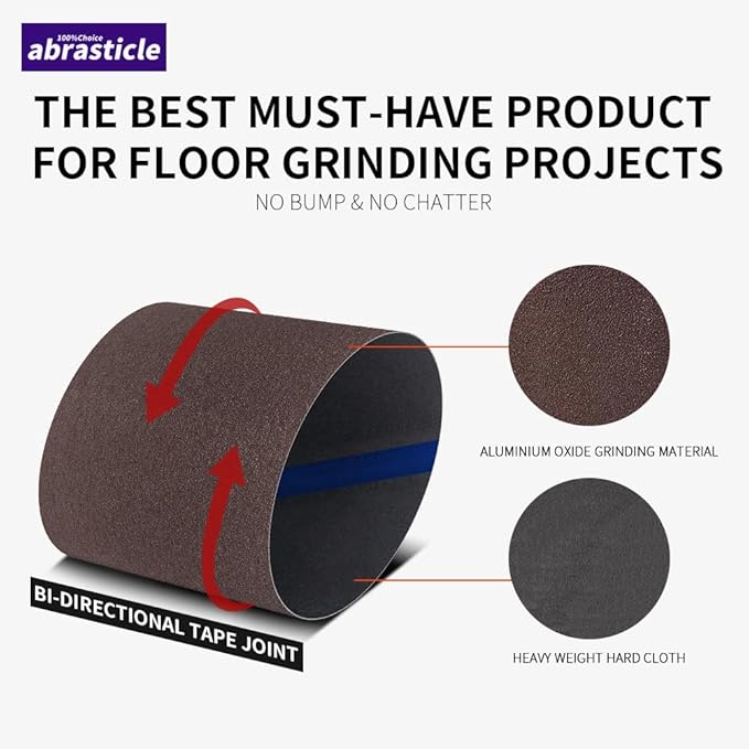 12 Packs 8 x 19 inch 80 Grit Cloth Floor Sanding Belts Ideal for Sanding Commercial and Residential Flooring