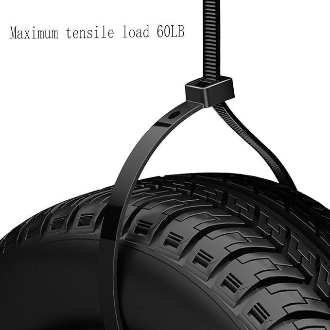 zip ties 18 inch large plastic cable ties black 100 per pack nylon ties wraps outdoor use With 60 Pounds Tensile