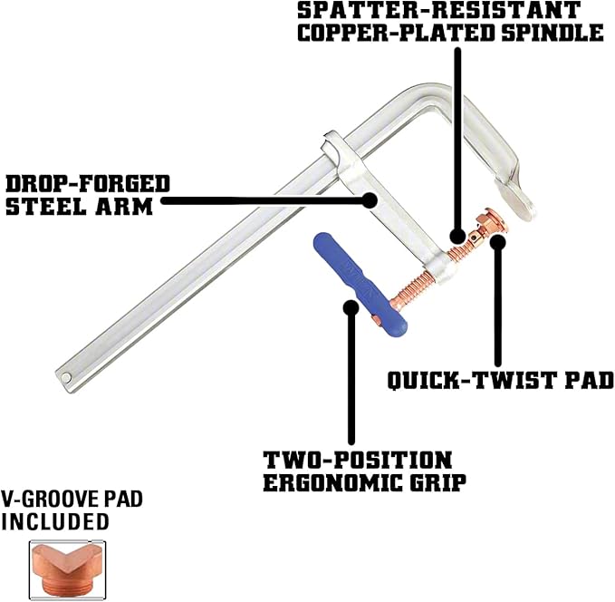 Wilton Spark-Duty Heavy F-Clamp, 48" Opening, 7" Throat, 4880 Lbs. Clamping Force (Model 4800S-48C) (Pack of 2)