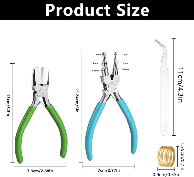 2 Pieces 6 in 1 Jewelry Pliers Jewelry Making Tool Bail Making Pliers bending - Image 2