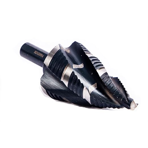 Four Spiral Flute M35 Cobalt Step Drill Bit Set 1/4" - 1-3/8"(19 Sizes),Impact Ready Four Flute Step Drill Bit,3/8" 3-Flat Shank Step Bits for Hole Drilling Cutting on Metal, Steel, Aluminum
