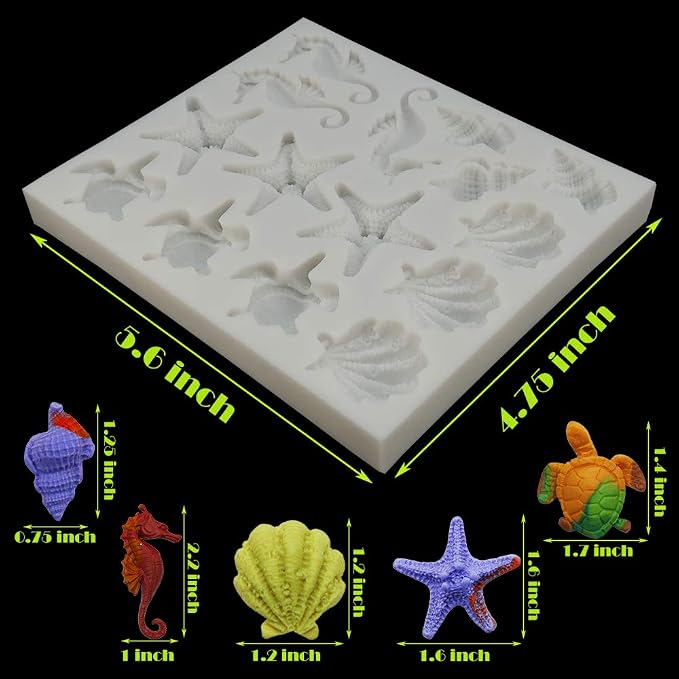 Sakolla Marine Theme Fondant Silicone Molds, Tortoise Silicone Mold - Image 3