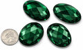 40x30mm Green Emerald H106 Large Flat Back Oval Acrylic Rhinestones Cosplay by Allstarco