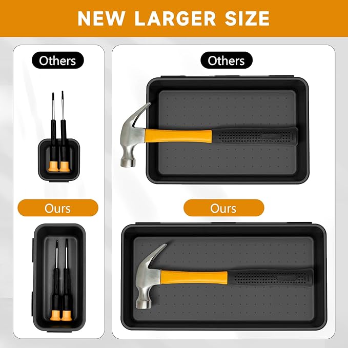 [60 PCS Upgraded] Tool Box Organizer Tray, Toolbox Desk Drawer Organizer, Tool Box Tray, Toolbox Organization Storage for Rolling Tool Chest (60 PCS)