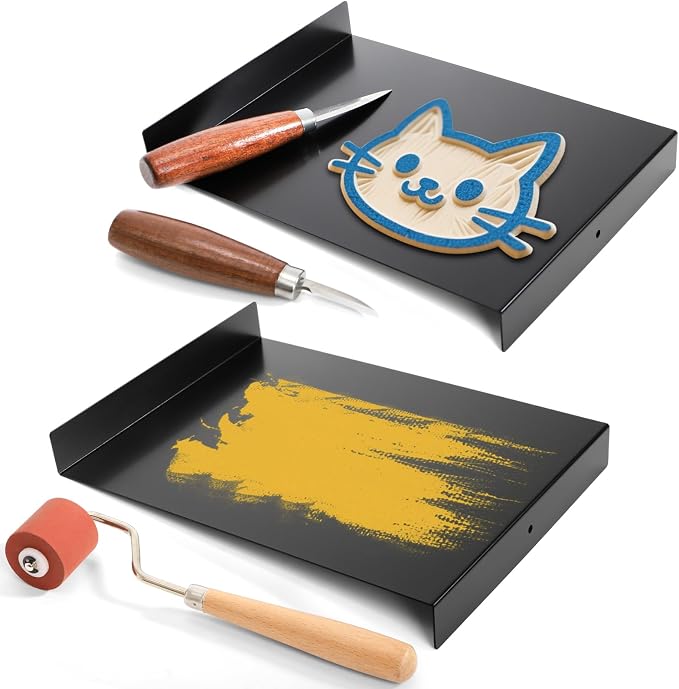 Tosnail 4-Pack Bench Hook and Inking Plate, Printmaking Press Tools - Image 3