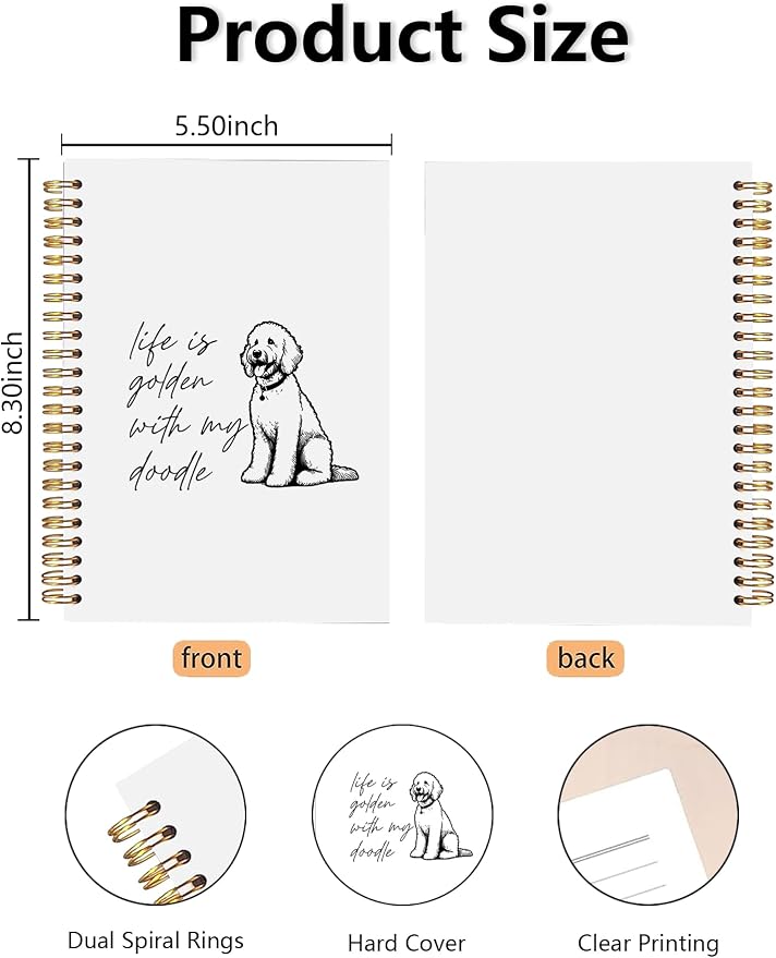 Goldendoodle Dog Spiral Notebook, Gift - Image 2