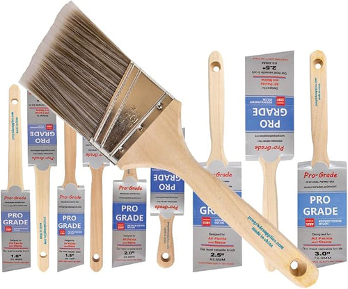 10 Pack Pro-Grade Premium Wall/Trim House Paint Brush Set Great by ProGradeSupplies