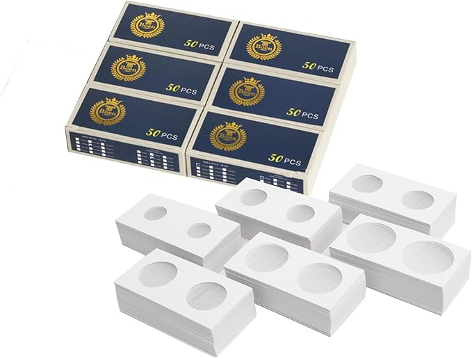 Boen 300PCS Coin Flips in 6 Sizes Cardboard Coin Holders by BoenCoinCollectionSupplies