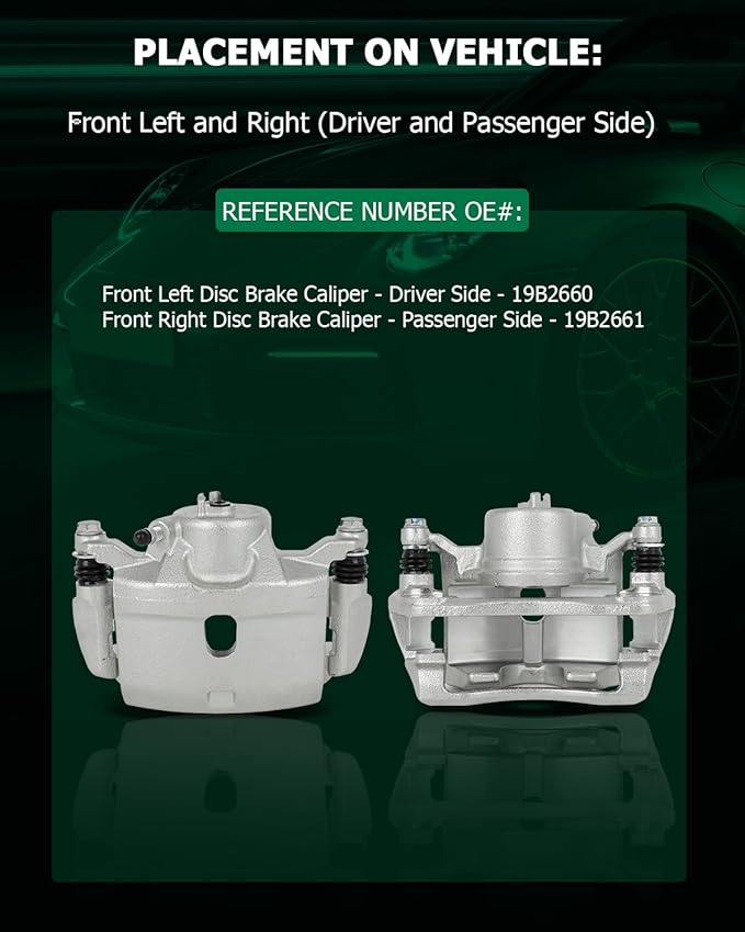 SCITOO Front Brake Caliper With Bracket 19B2661, 19B2660 Compatible For Acura ILX 2013-2015, For Honda Civic 2013-2021, For Honda CR-Z 2016, For Honda Fit 2013-2014, For Honda For Accord 2003-2017