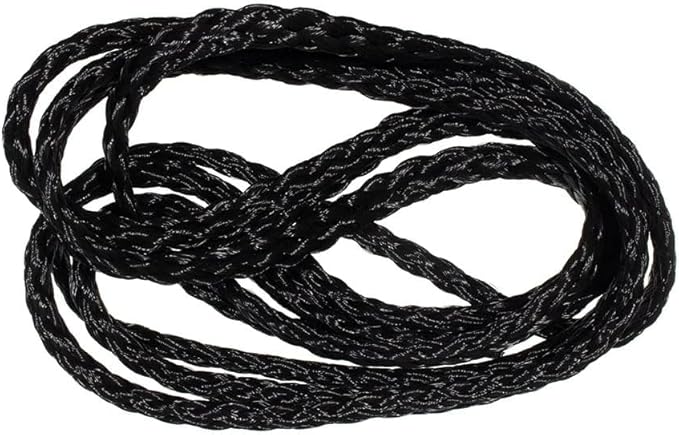 Hollow Braid Polypropylene Rope (5/16 Inch, 50 Feet, Black) - Barrier Rope - Trail Marking, Crowd Control, Golf Courses