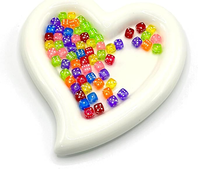 120PCS Transparent Colorful Dice Beads, Fun Dice Shaped Acrylic Beads - Image 7