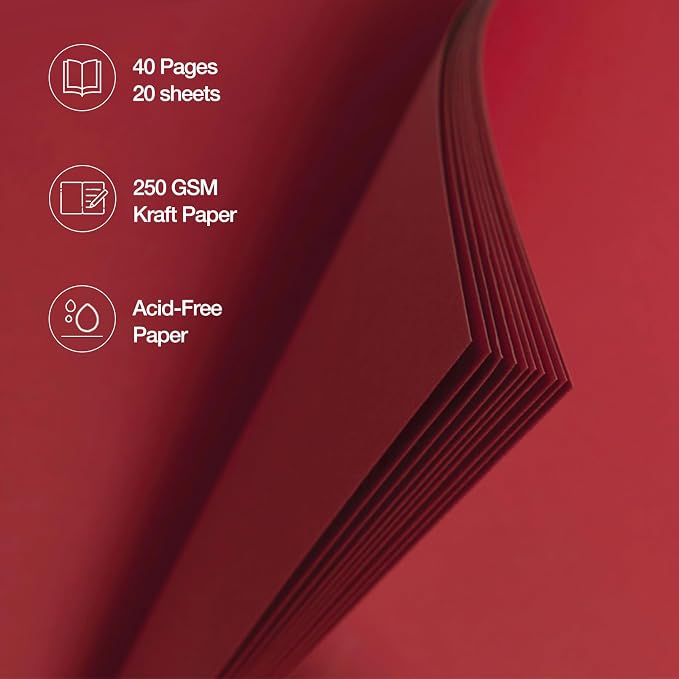 potricher 12 x 12 Inch DIY Scrapbook Album 40 Pages Hardcover Kraft Paper Scrap - Image 5