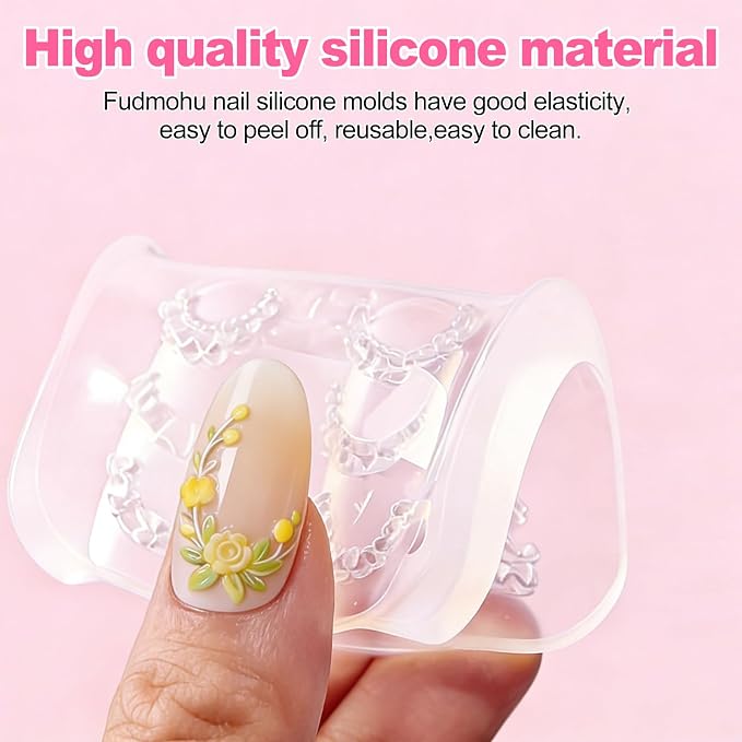 6pcs 3D Flower Silicone Nail Art Molds Kit - Image 6