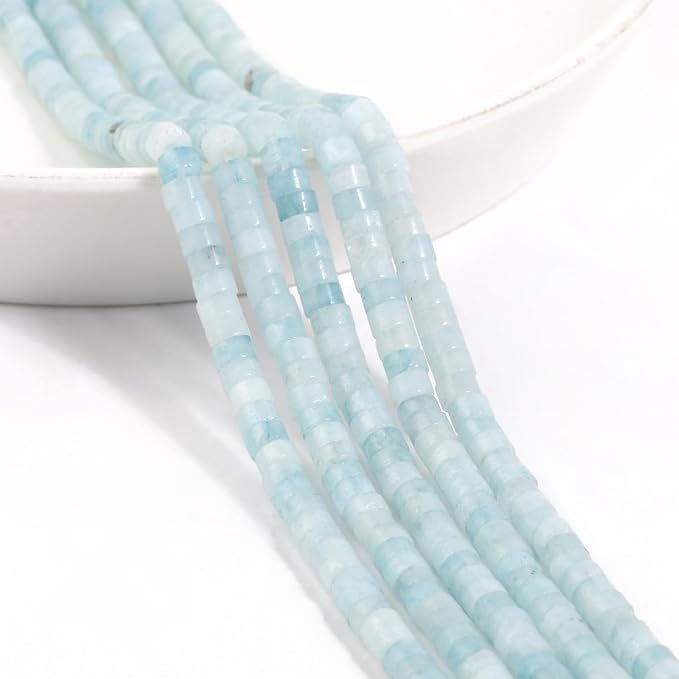 150Pcs 4×2mm Natural Aquamarine Spacer Stone Beads - Image 6