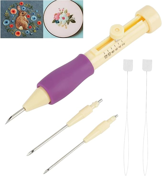 Needle Punch Kit, Adjustable Needle Length Embroidery Needle Punch - Image 6