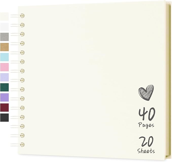 Scrapbook 8x8 Inch DIY Scrapbook Album Hardcover Kraft Paper 40 pages/20 sheets by Hiwhy