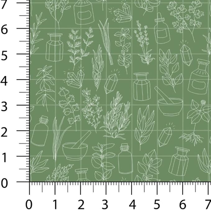 Patchwork Fabric Panel 100x155 cm, 100% Cotton Satin, 6 Coordinated Botanical & - Image 5