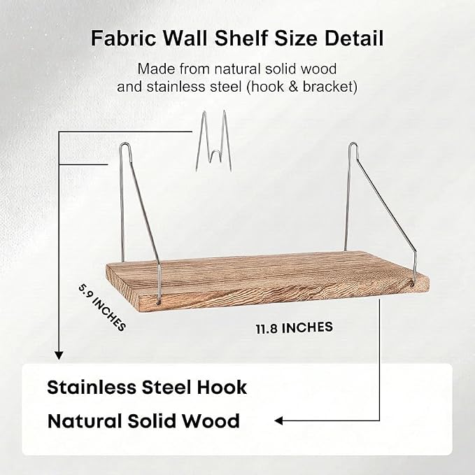 Fabric Wall Cubicle Shelf with Hooks - Image 3