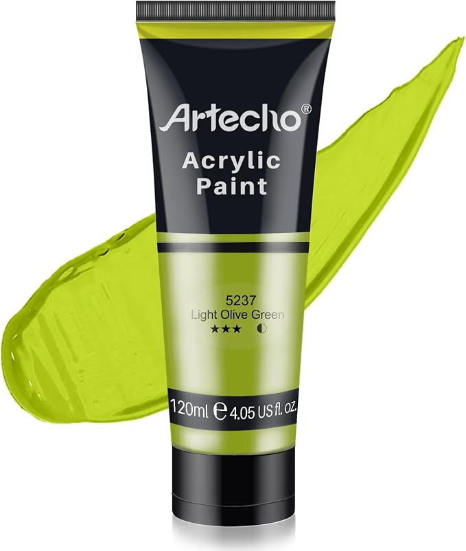 Artecho Light Olive Green Acrylic Paint Tubes, Art Craft Paints by Artecho