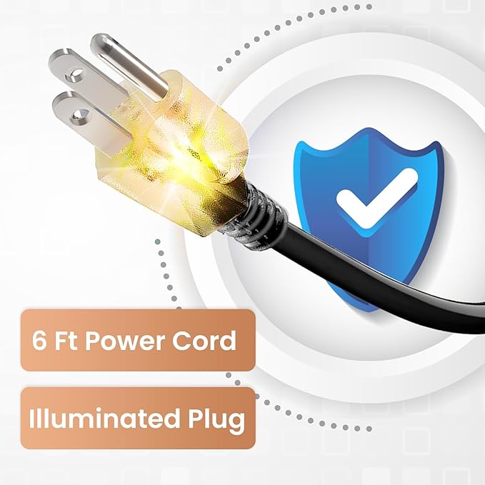 18 FT Heat Tape for Water Pipes Freeze Protection with Thermostat, Electric Heat Trace Pipe Heating Cable Energy-Saving 120V 7W/FT