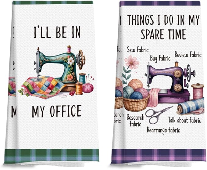 Quilters Gifts Kitchen Towels, Sewing Quilting Lovers Gifts Kitchen Towels by Unknown