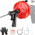 Upgrade Plumbing Snake Drain Auger,25 FT Automatic Retract Drain Snake with Dual Mode,Professinal Drain Clog Remover,Flexible Snake Drain Hair Remover Tool for Bathroom Shower Sink Kitchen