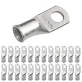 SELTERM 25pcs 2 AWG 5/16" Stud Marine Grade Tinned Copper Battery Cable Lugs, 2 Gauge Ring Terminals, UL Wire Lugs Electrical Battery Cable Ends, Tinned Copper Lugs Battery Terminal Connectors