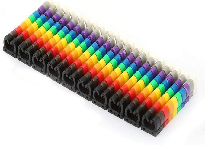 Coded Clip on Wire Markers, Wire Number Labels, Colorful Wire Numbering Marker Tube Cable Marker for Marking(100PCS -4MM 4)