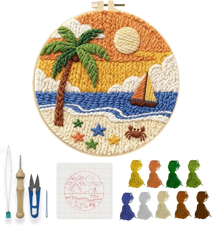 INFUNLY Sea Beach Punch Needle Kits by INFUNLY