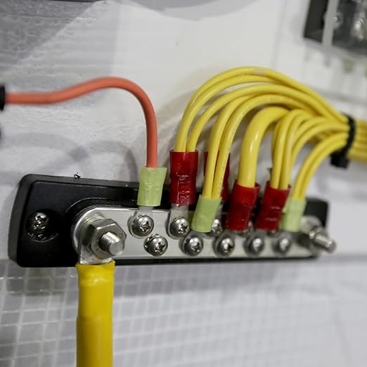 GLOSO Common Bus Bar M6 Studs Power Distribution Block Marine Busbar Battery Terminal Distribution Block 150 Amp Rating 20P