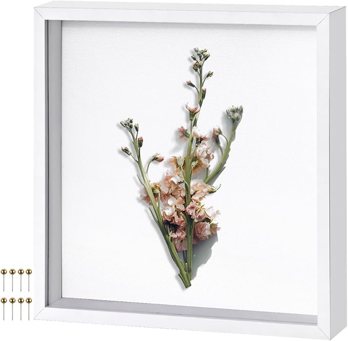 White 11x11 Shadow Box Display Frame, Premium Linen Backboard and Included by Unknown