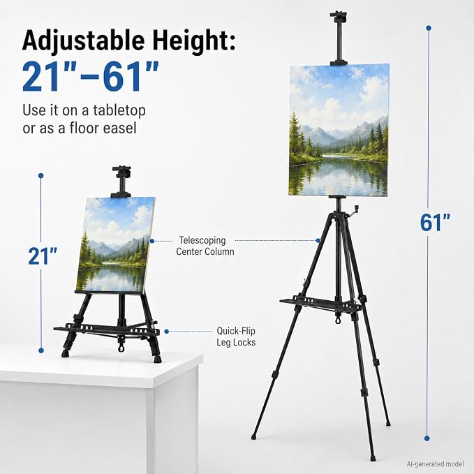 RRFTOK 21-61 Inch Adjustable Art Easel Stand - Image 3