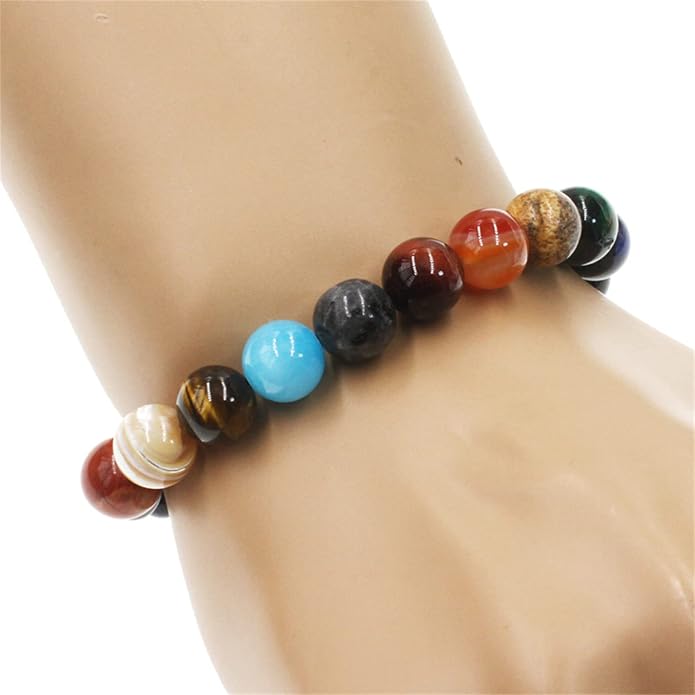 ONLYJUMP Planet Bracelet Solar System Universe Galaxy Bracelet Handmade Natural - Image 2