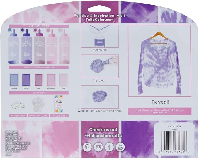Tulip One-Step Tie-Dye Kit Tiara, Party Activity, Permanent & Vibrant Fabric Dye - Image 2