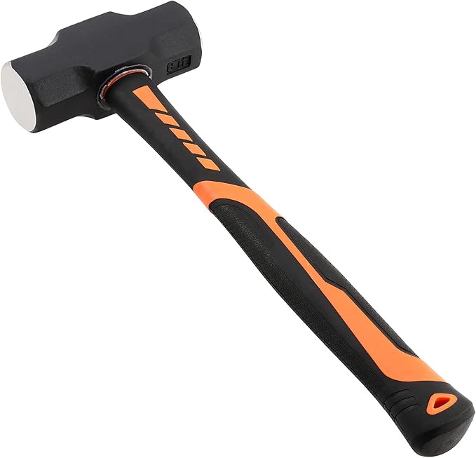 JOIKIT 2 PCS 3 Pound Sledge Hammer, Drilling/Crack Hammer with Forged Steel Head and Non-Slip Shock Absorbing Grip, Solid Construction for Demolition Work