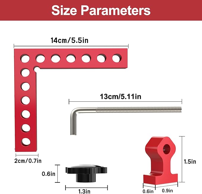 Corner Clamps For Woodworking,90 Degree Clamps Woodworking Tools Aluminum L Type,Positioning Squares Right Angle Clamp For Gluing Cabinets Picture Frames Or Drawers,2 Pack